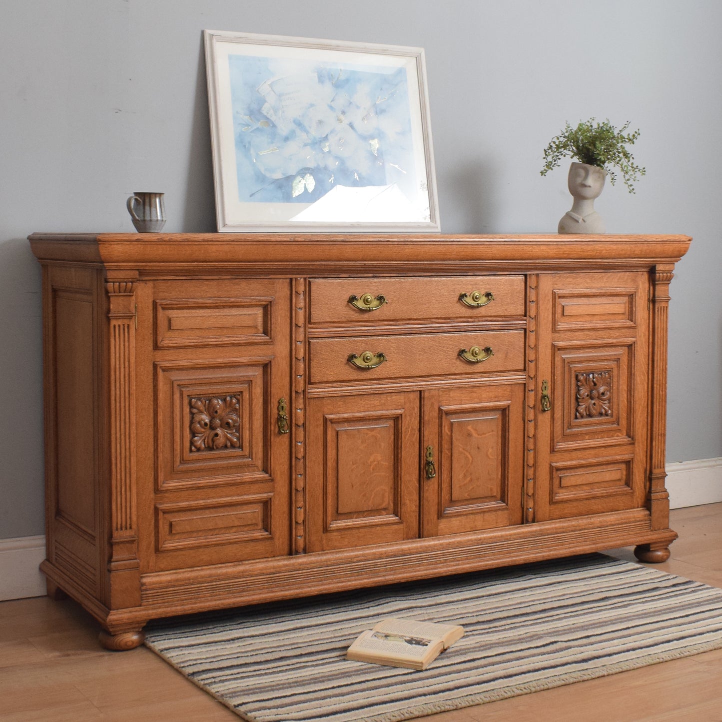 Large Robust Oak Sideboard