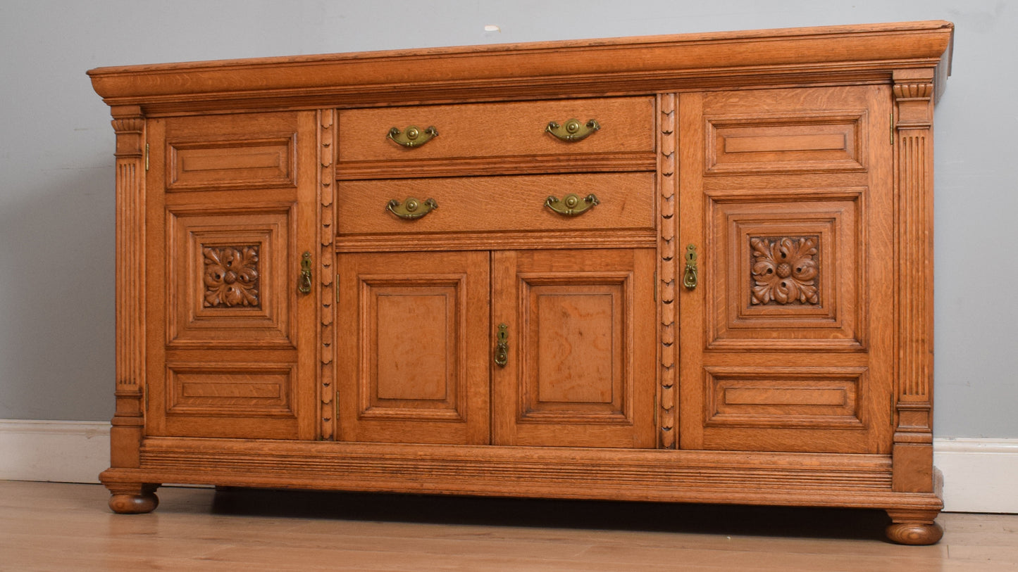 Large Robust Oak Sideboard