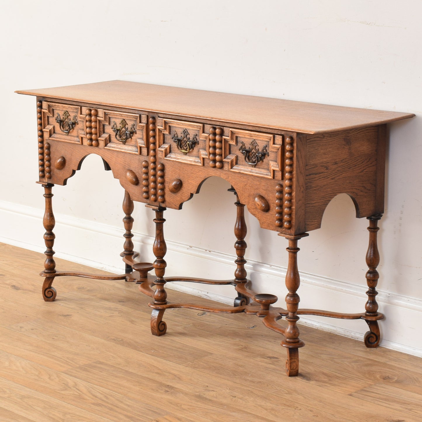 Carved Oak Console Table
