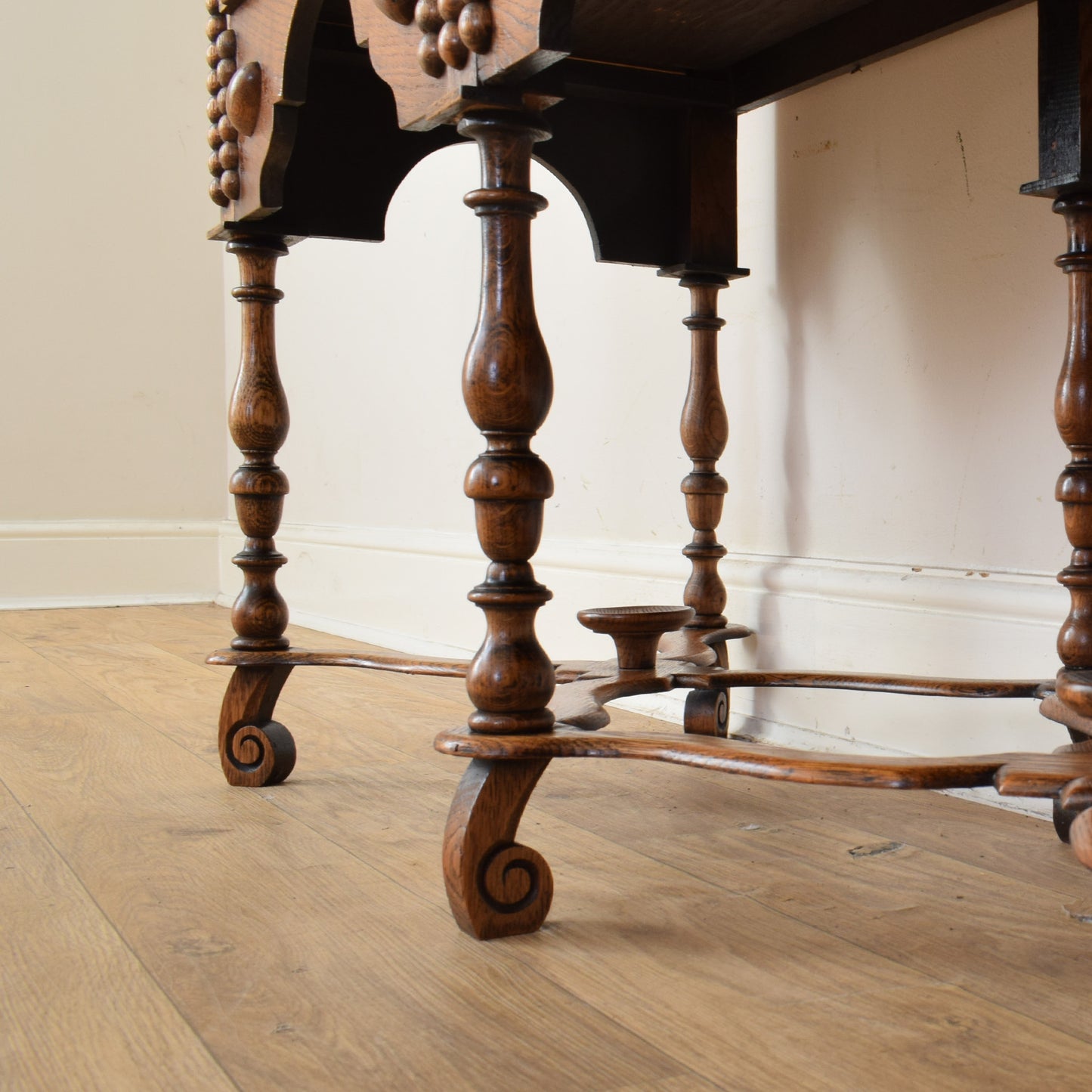 Carved Oak Console Table