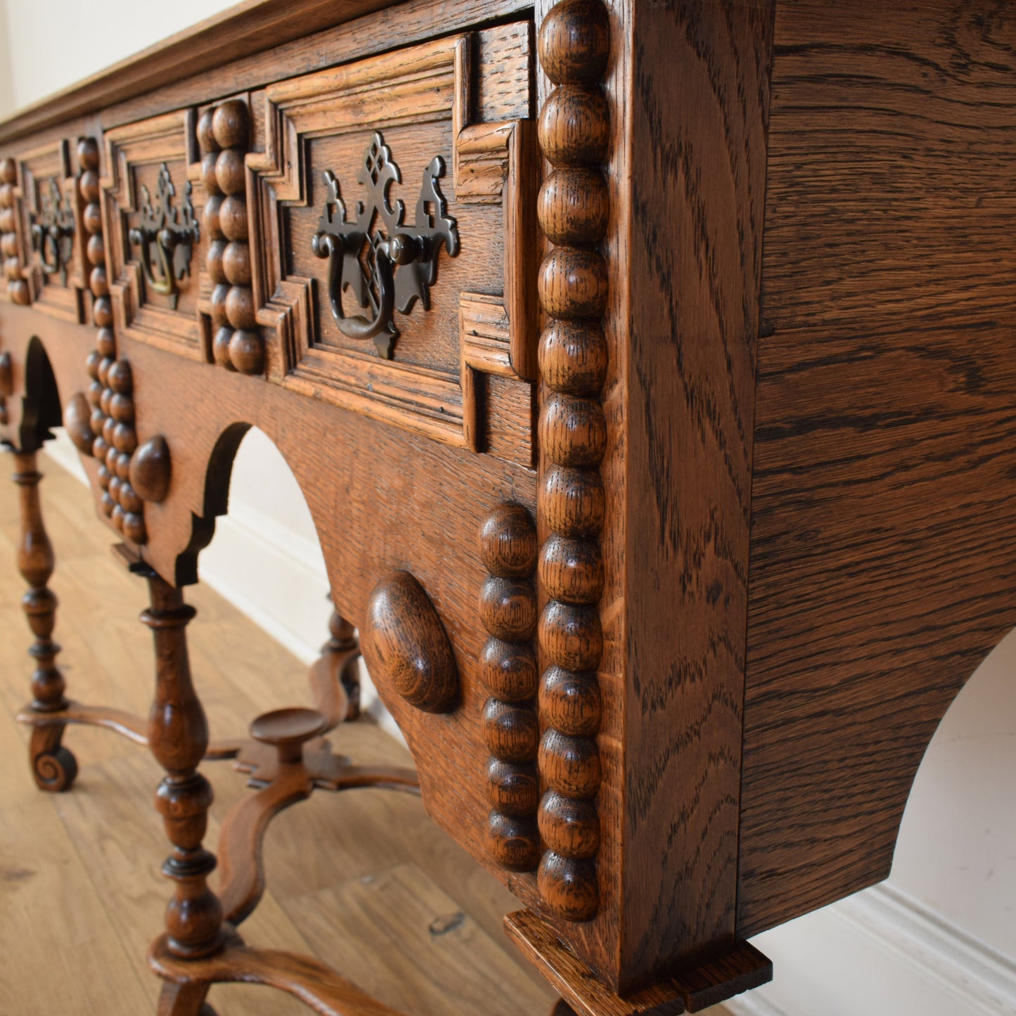 Carved Oak Console Table