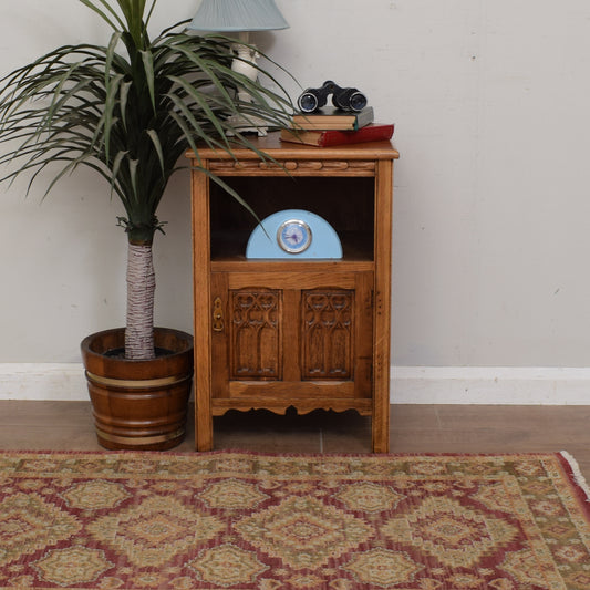 Carved Oak Bedside