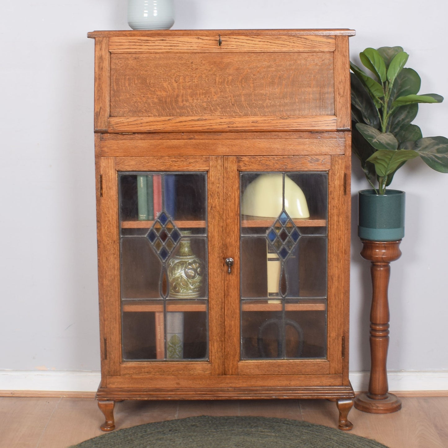 Restored Oak Bureau-Bookcase