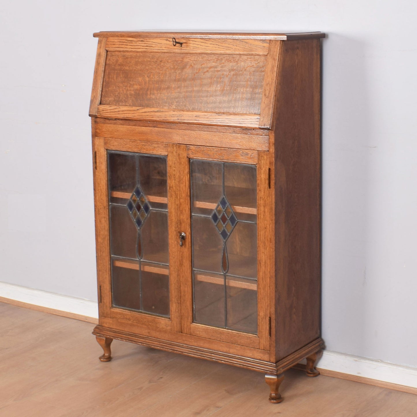 Restored Oak Bureau-Bookcase