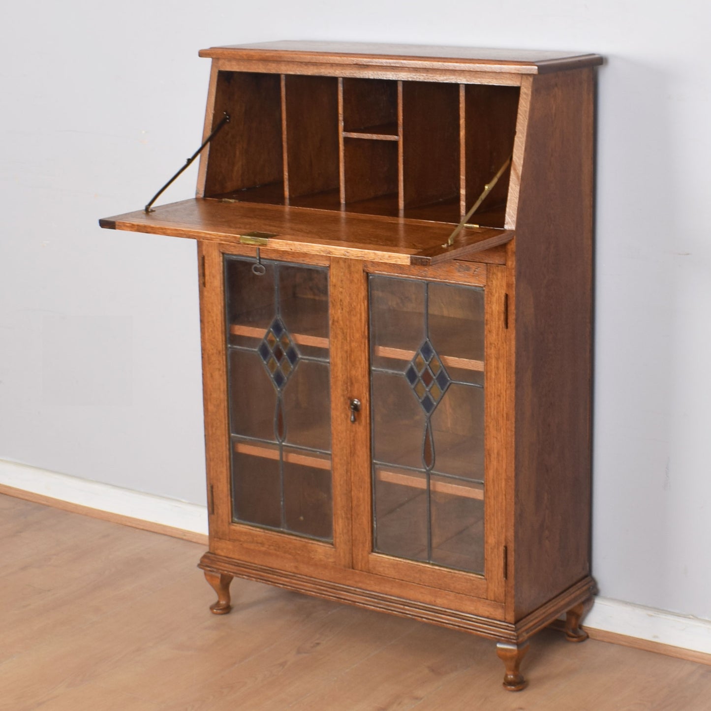 Restored Oak Bureau-Bookcase