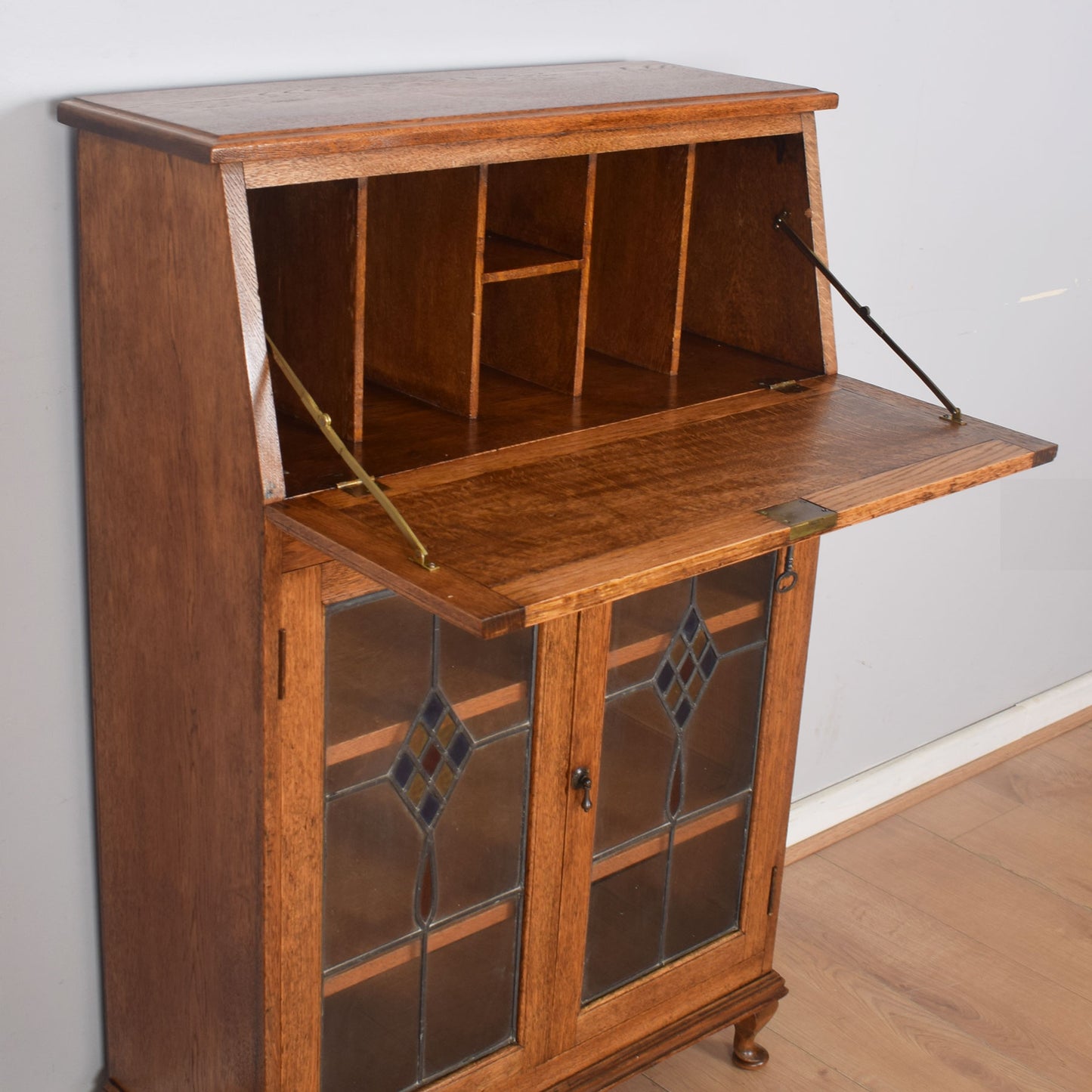 Restored Oak Bureau-Bookcase