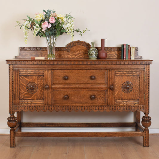 Large Solid Oak Vintage Sideboard