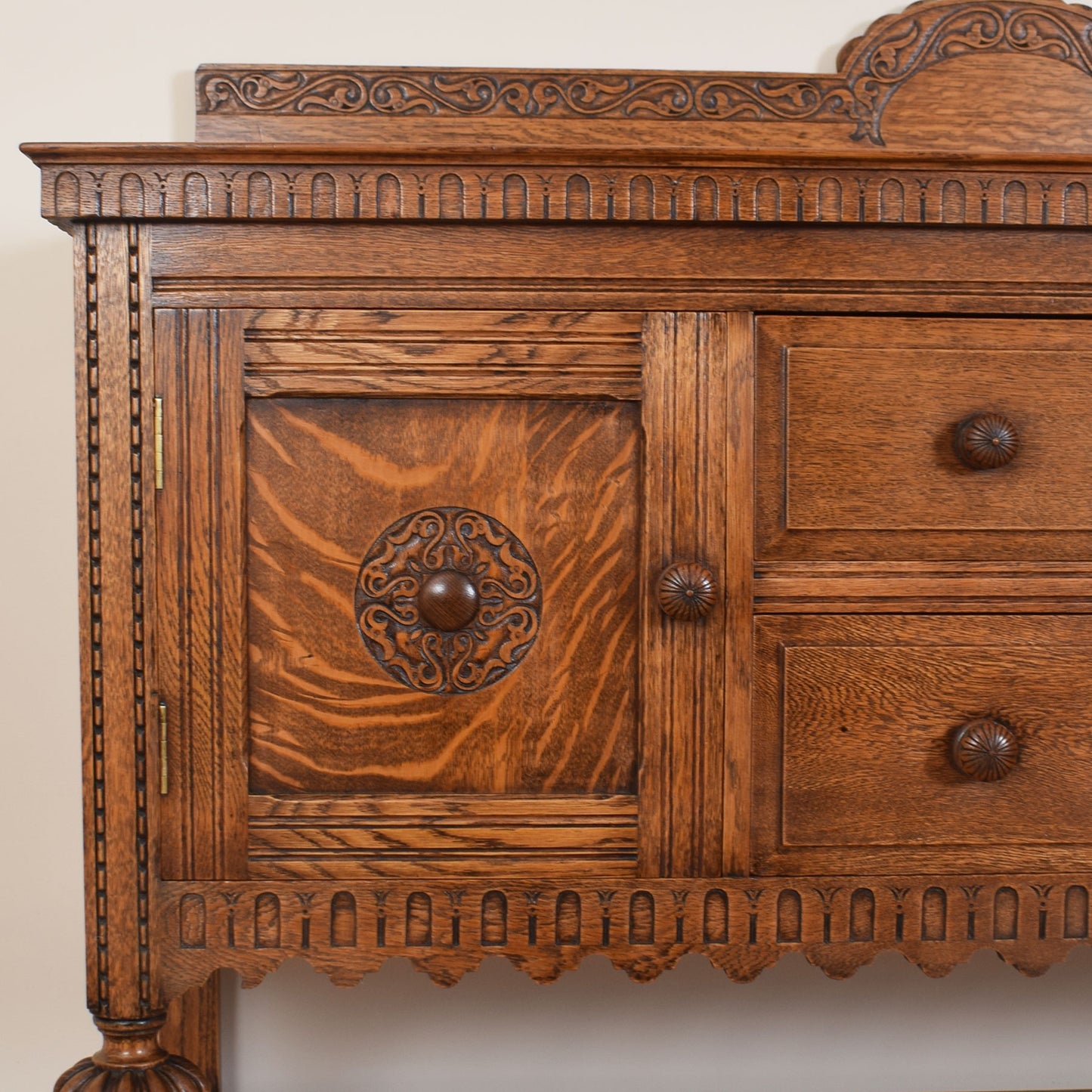 Large Solid Oak Vintage Sideboard