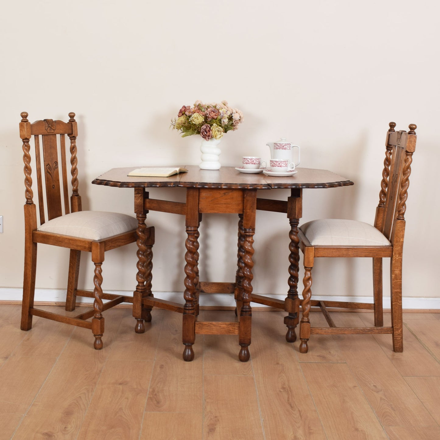 Drop Leaf Table and two chairs.