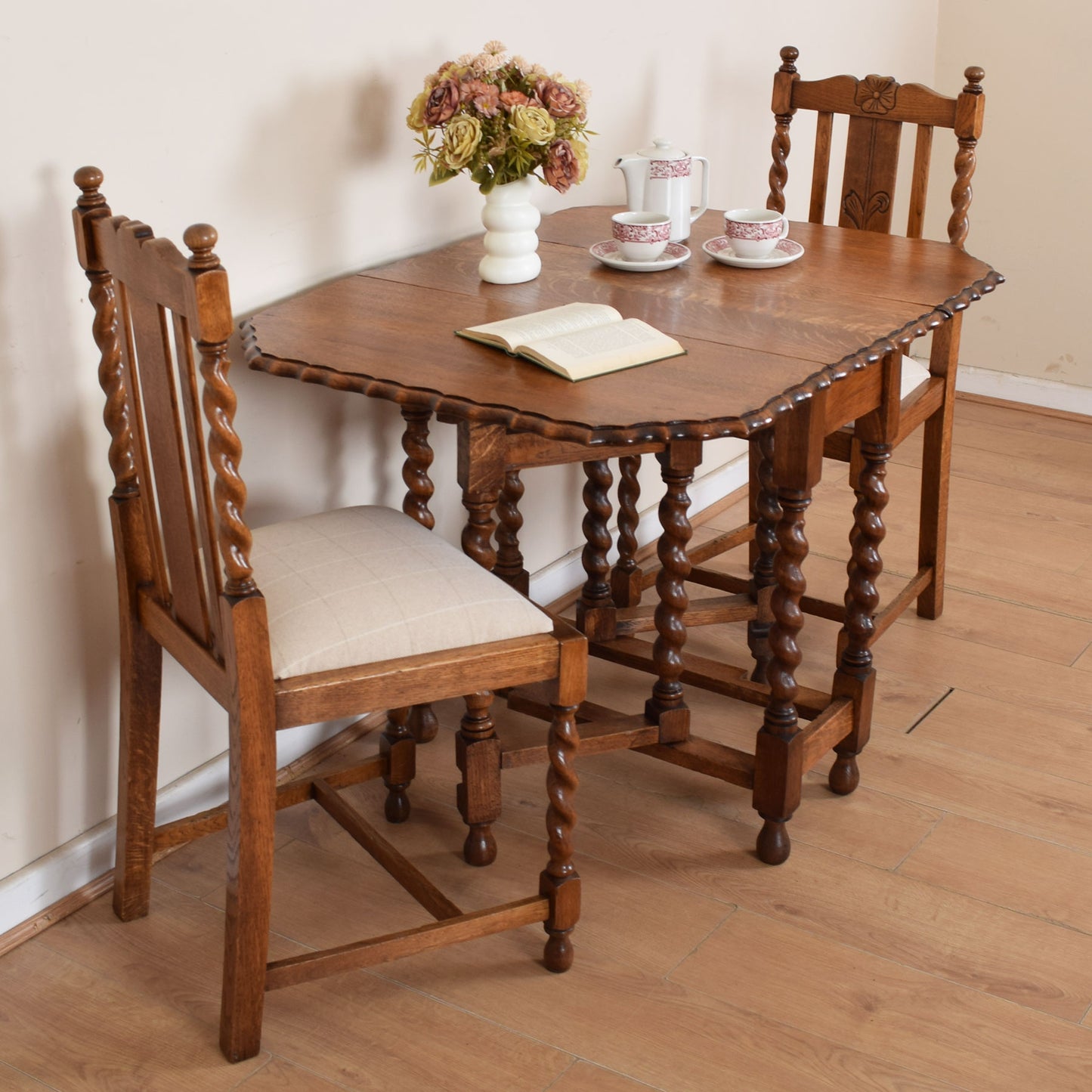 Drop Leaf Table and two chairs.