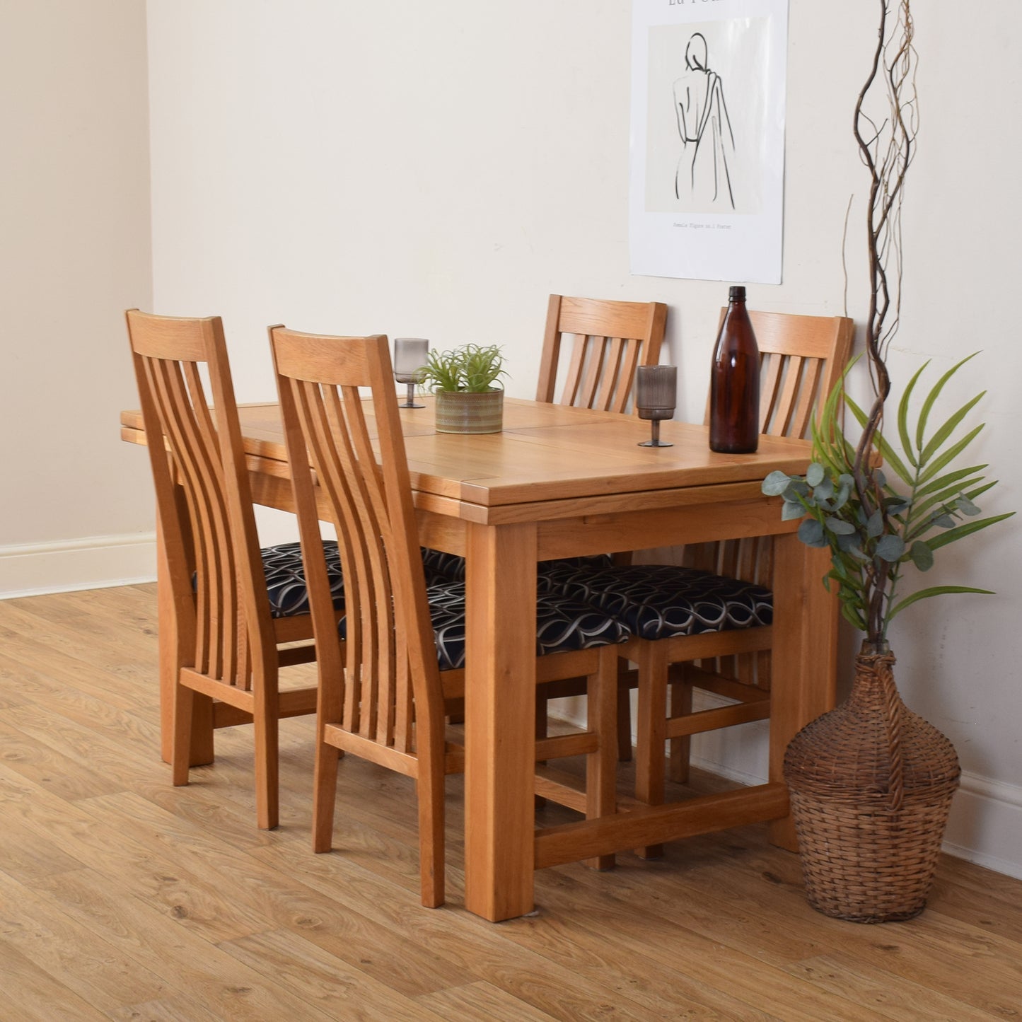 Draw Leaf Table And Four Chairs