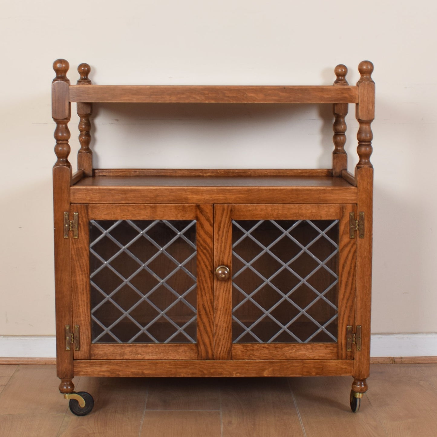 Large Oak Drinks Trolley