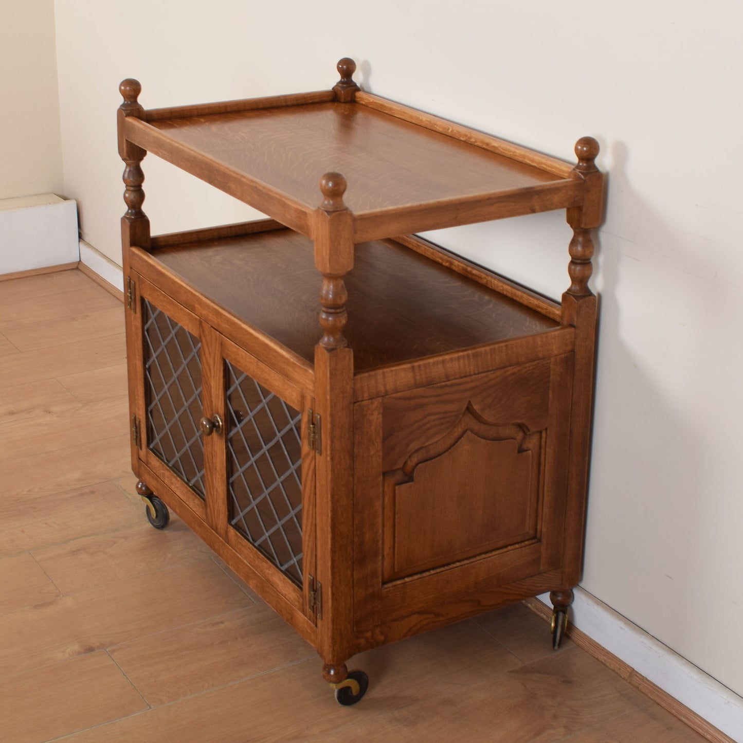 Large Oak Drinks Trolley
