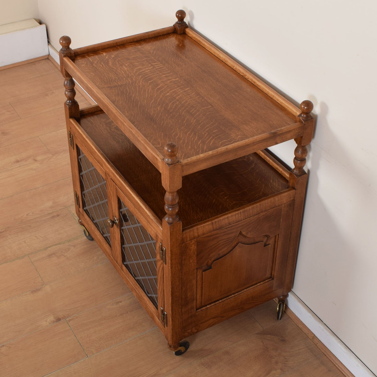 Large Oak Drinks Trolley