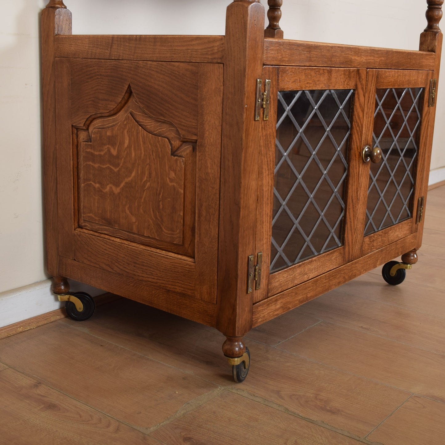 Large Oak Drinks Trolley