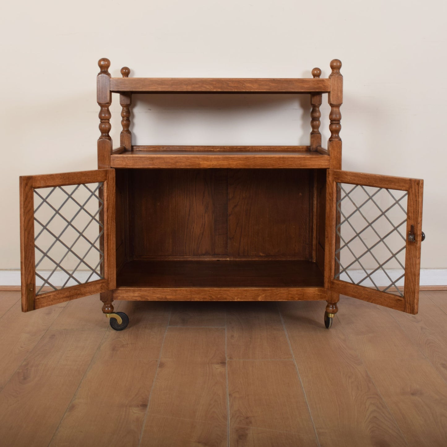 Large Oak Drinks Trolley