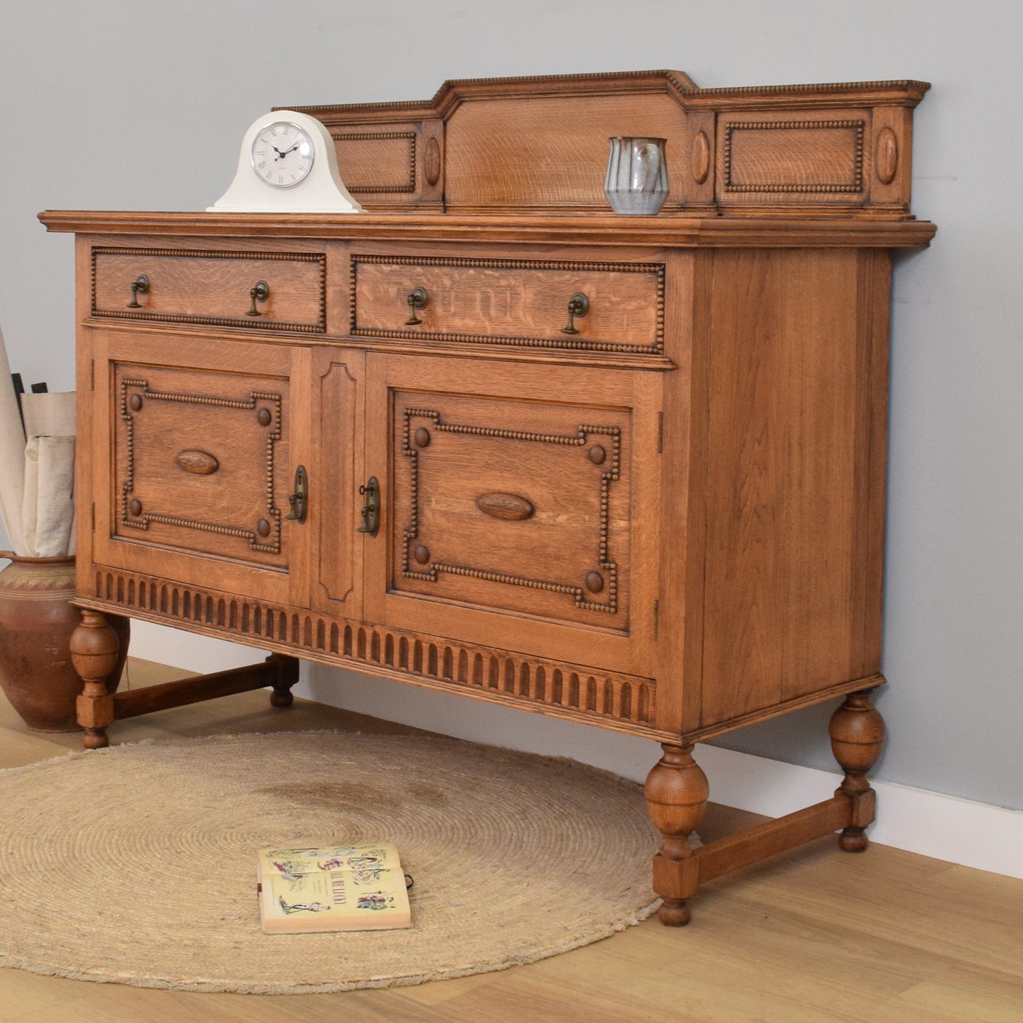 Carved Oak Sideboard