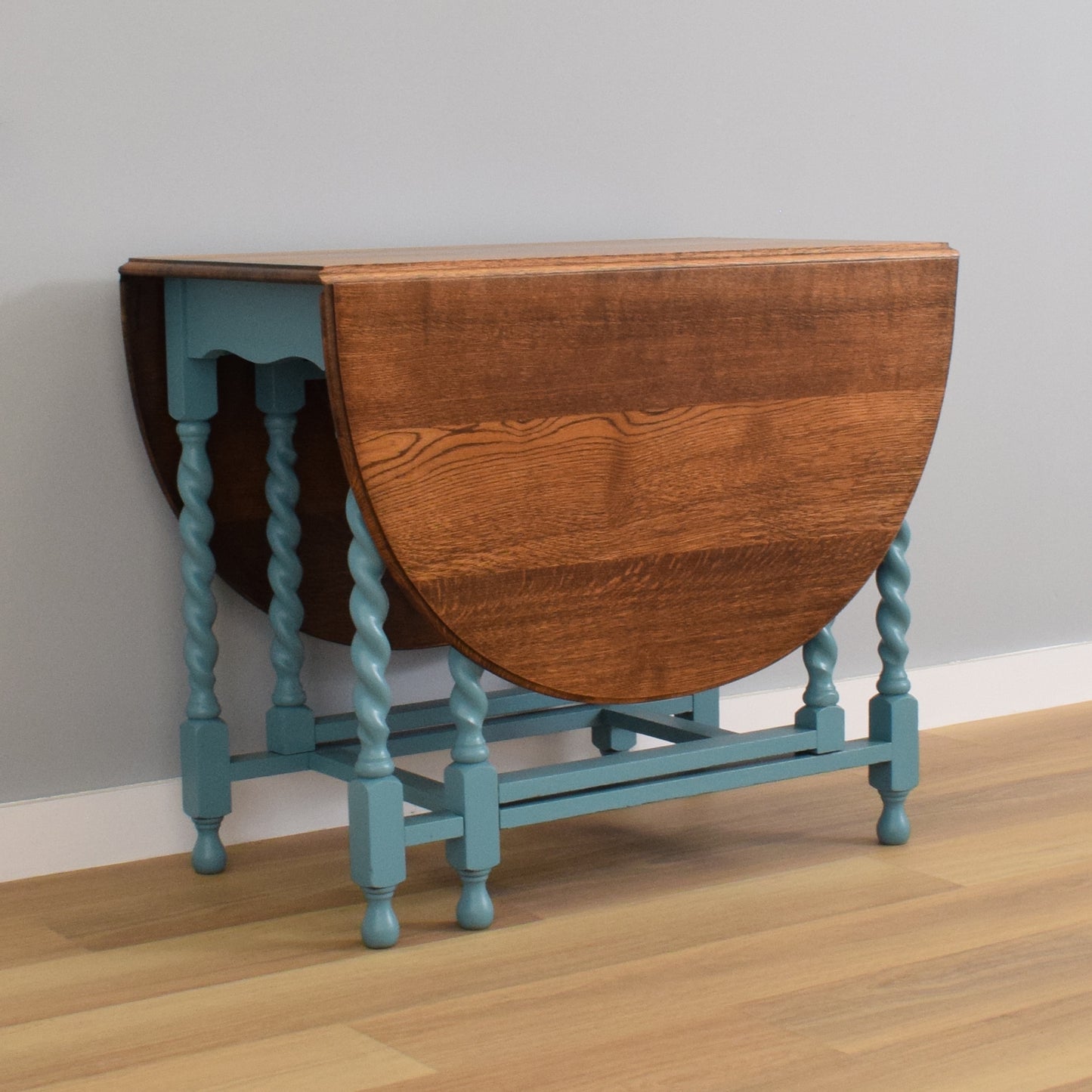 Painted Solid Oak Drop Leaf Table