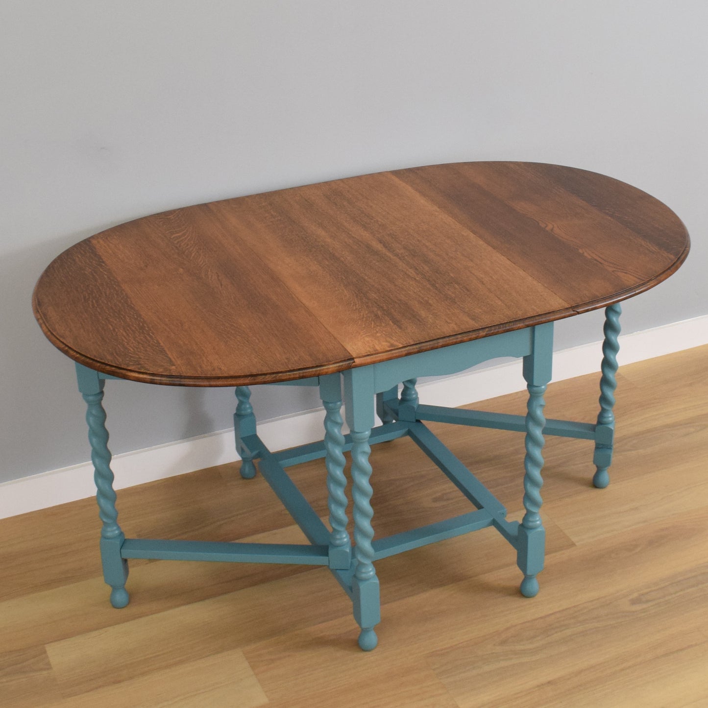 Painted Solid Oak Drop Leaf Table