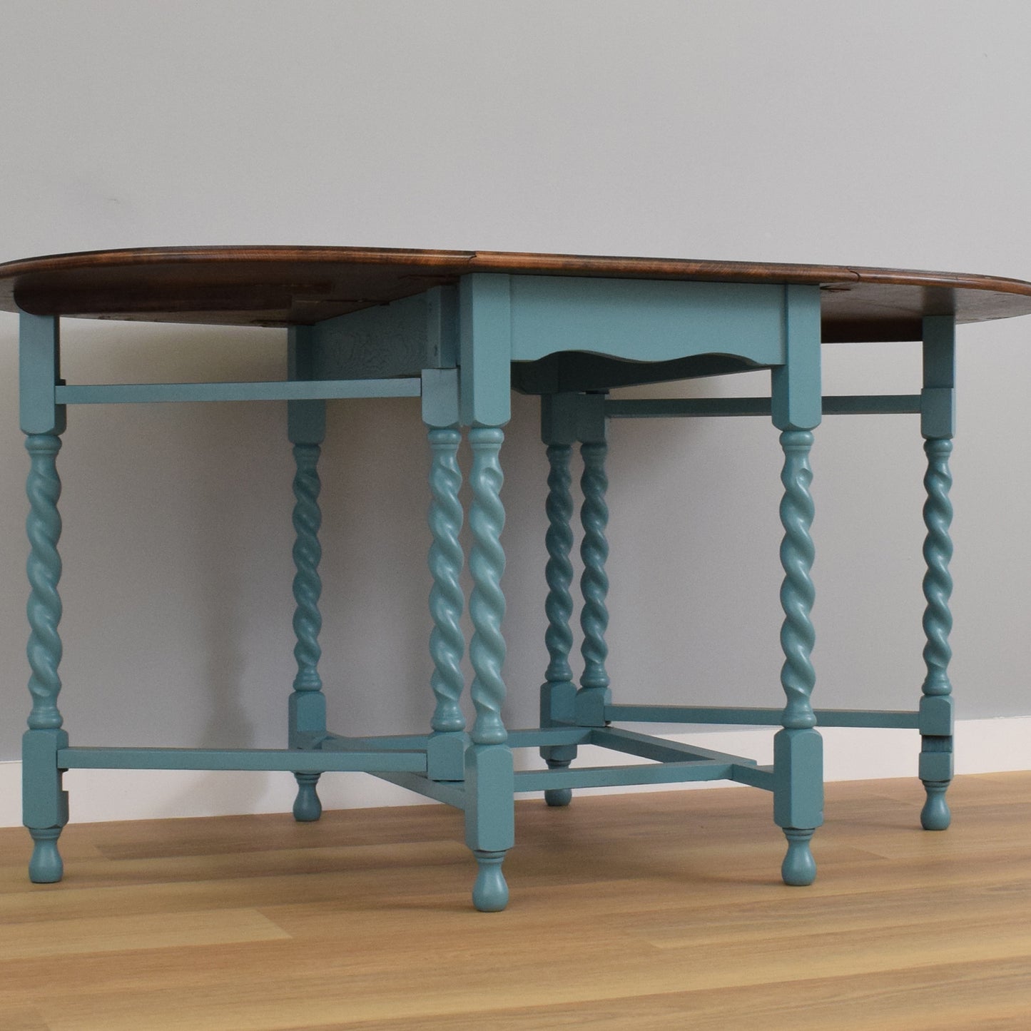 Painted Solid Oak Drop Leaf Table