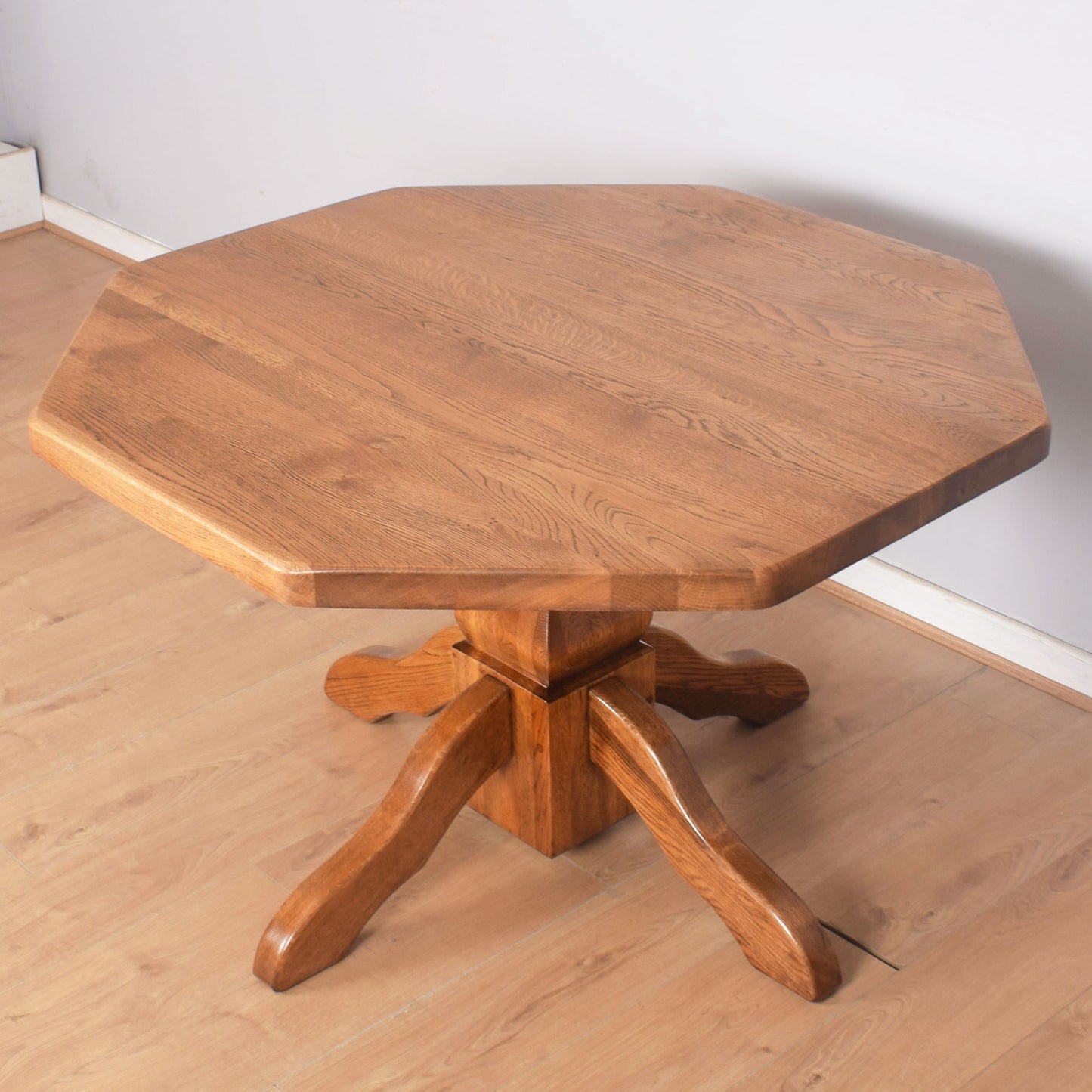 Oak Octagonal Dining Table with Four Chairs