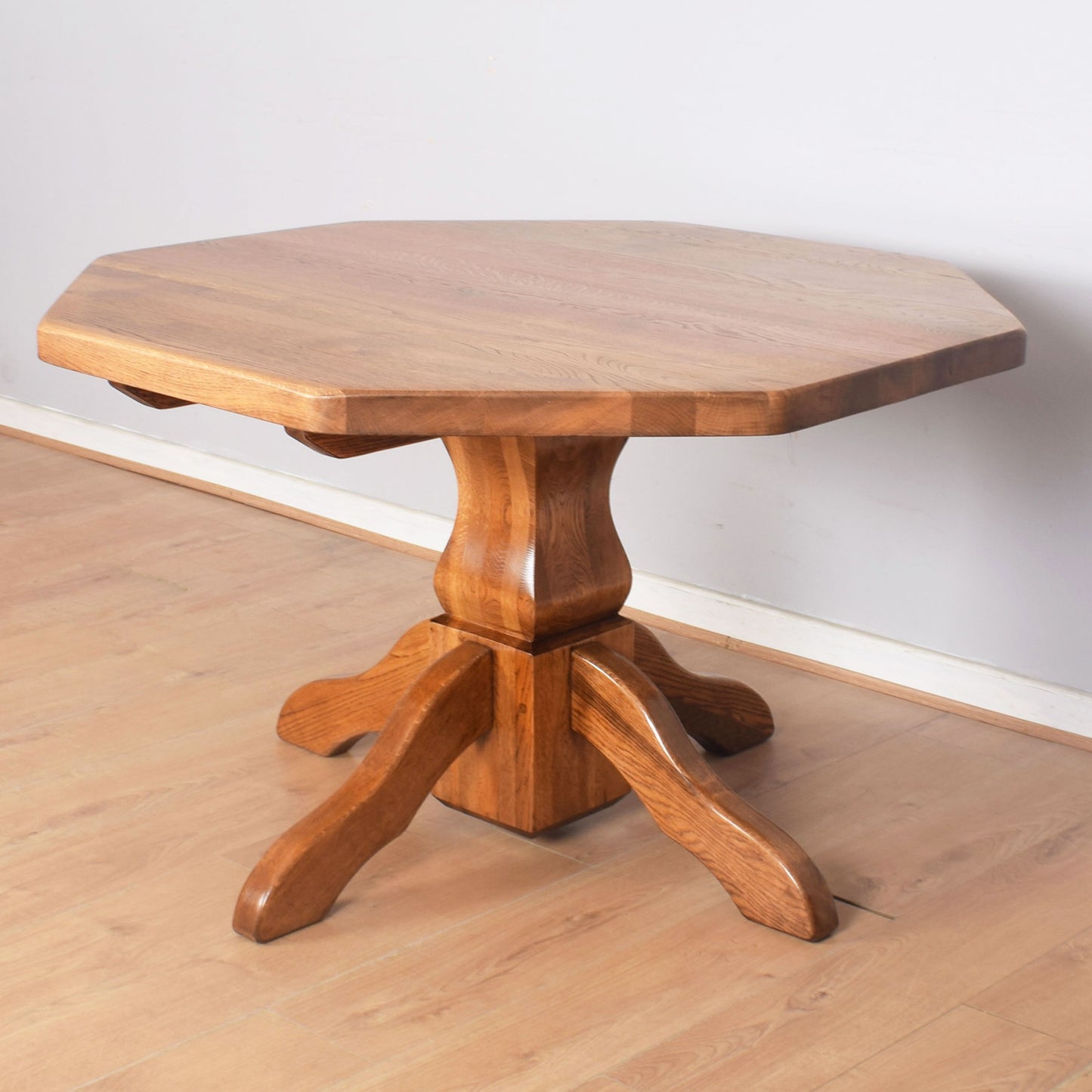 Oak Octagonal Dining Table with Four Chairs