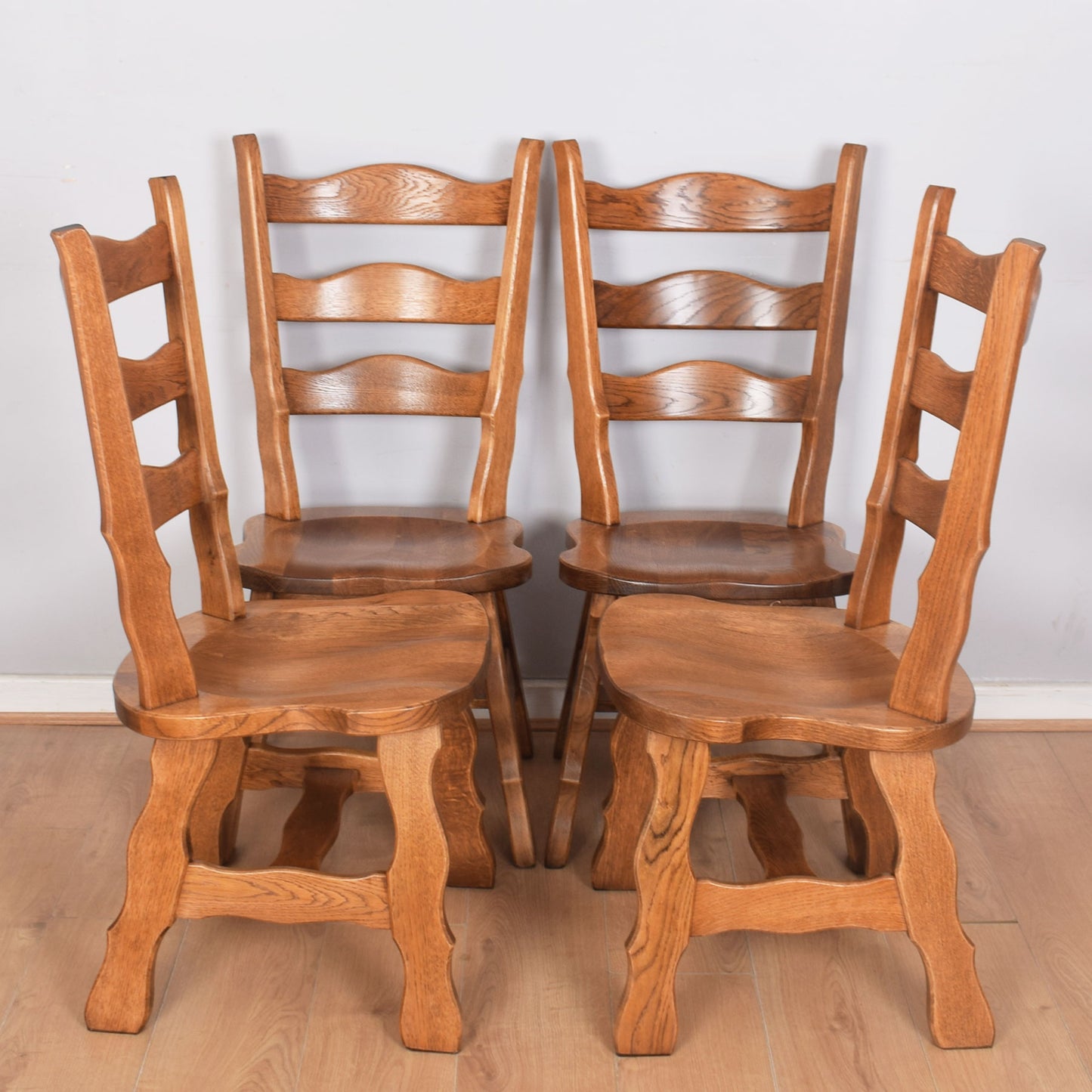 Oak Octagonal Dining Table with Four Chairs