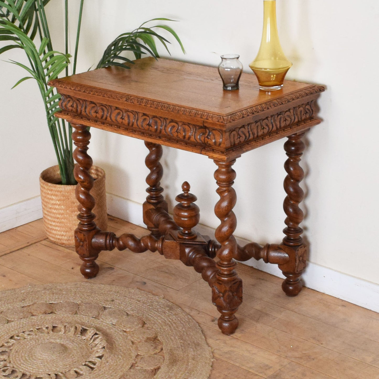 Carved Oak Console Table