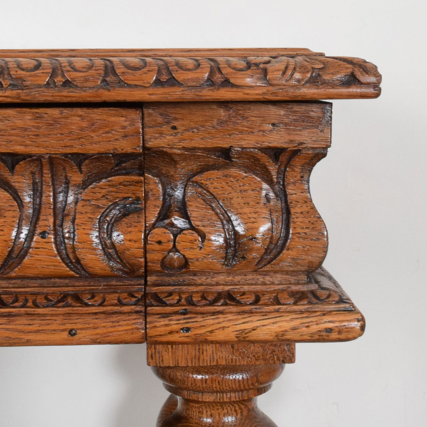 Carved Oak Console Table