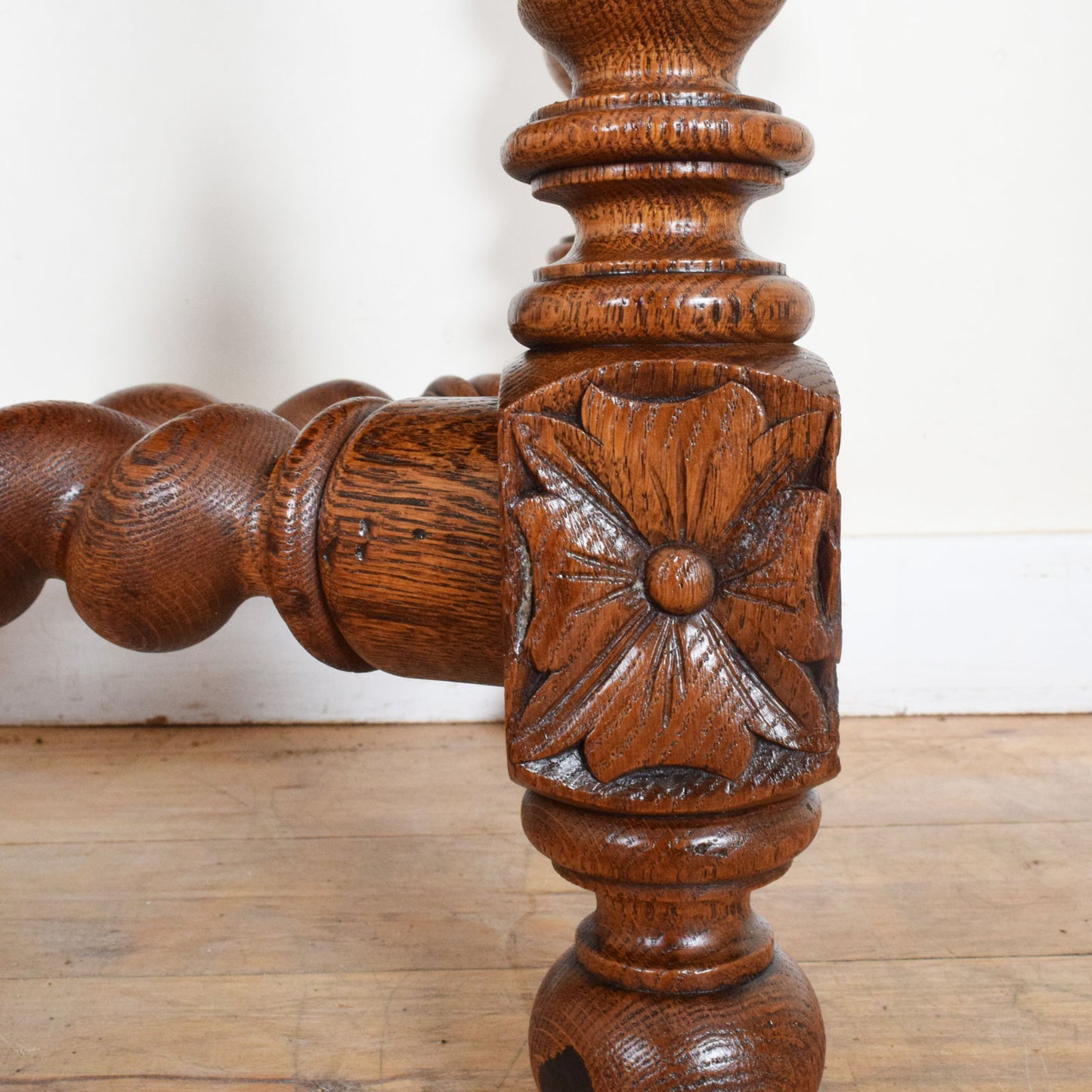 Carved Oak Console Table