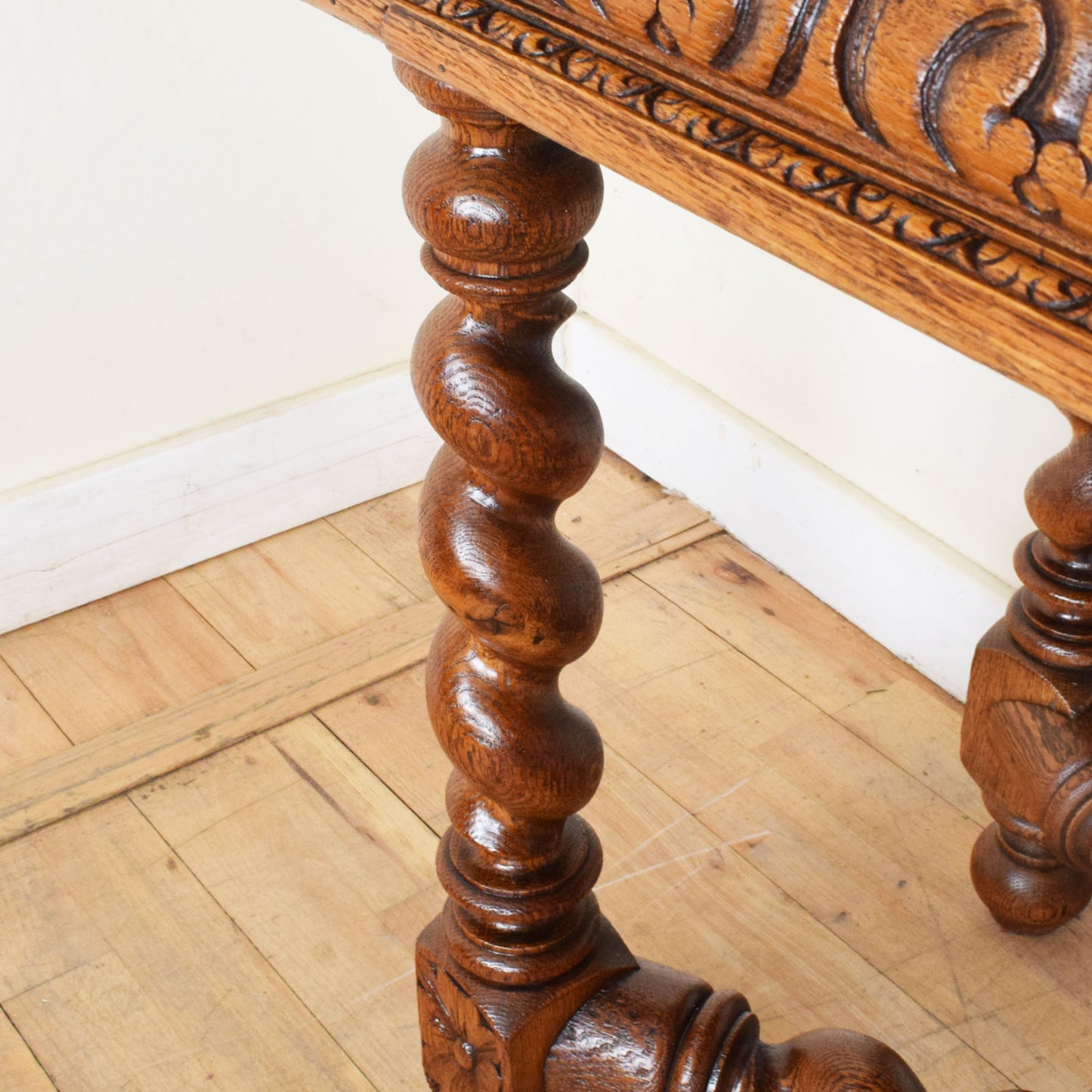 Carved Oak Console Table