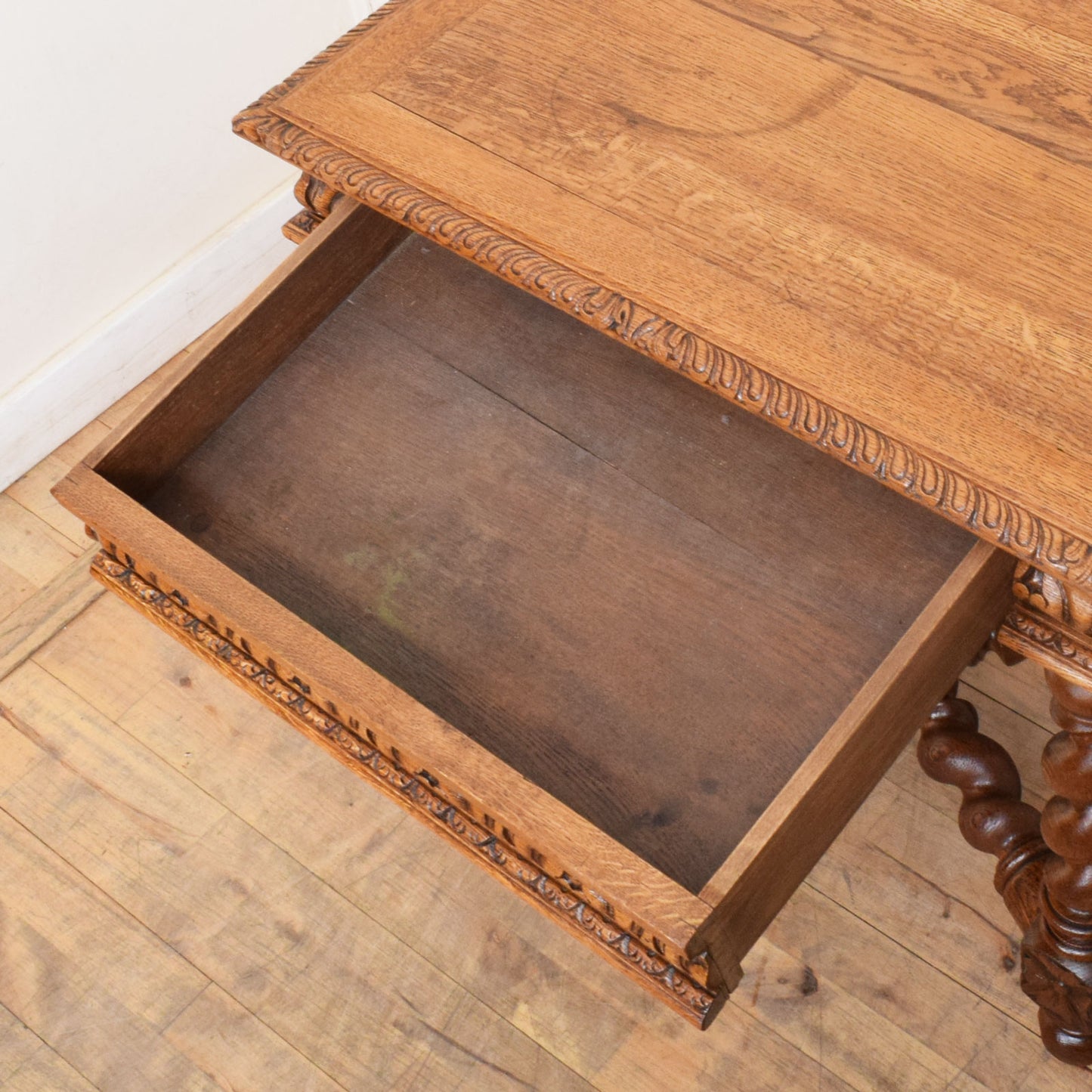 Carved Oak Console Table