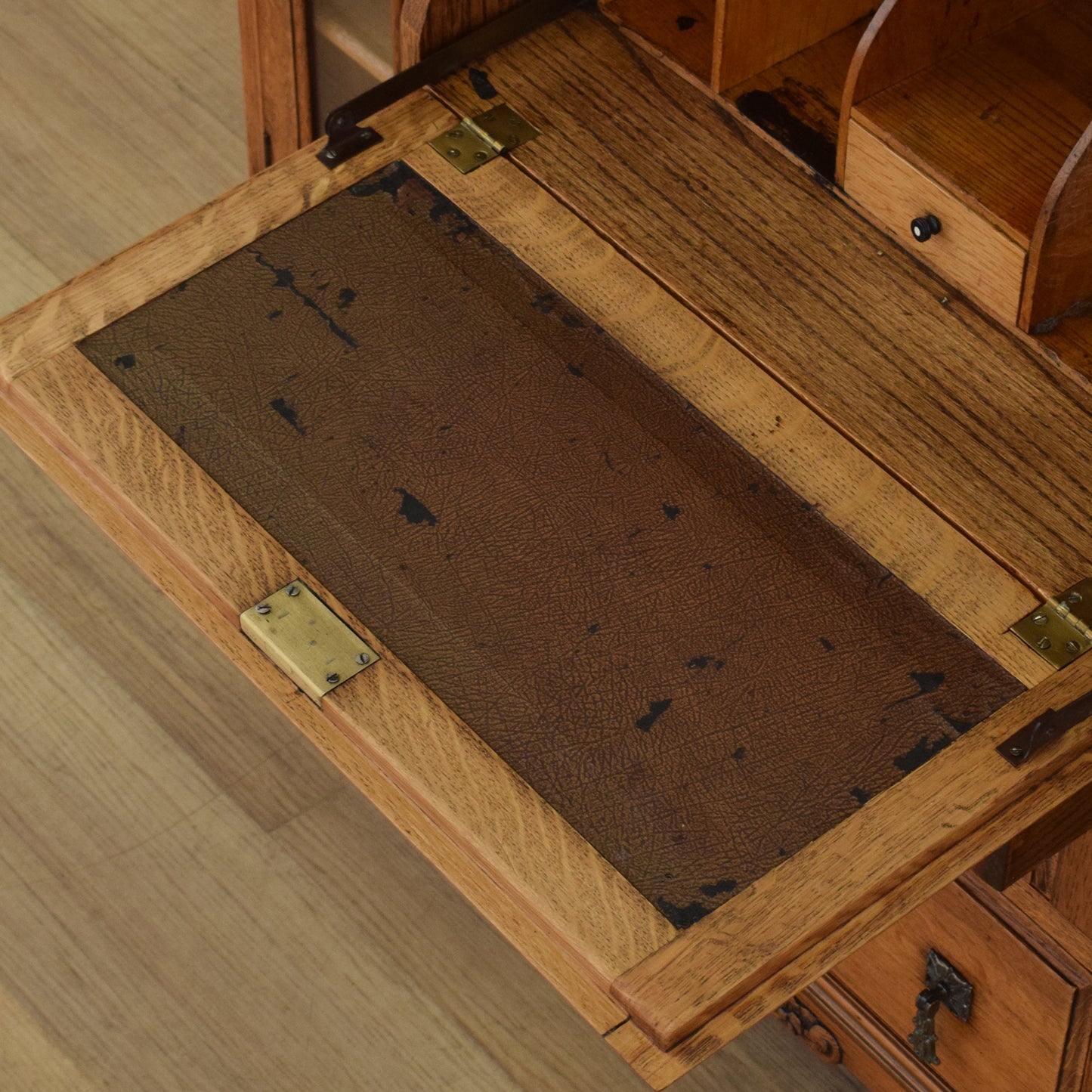 Oak Side-by-Side Bureau Bookcase