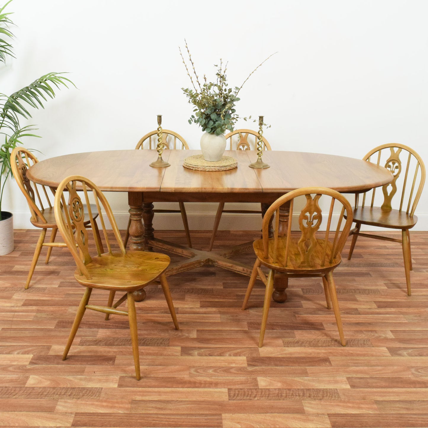 Ercol table and 6 chairs