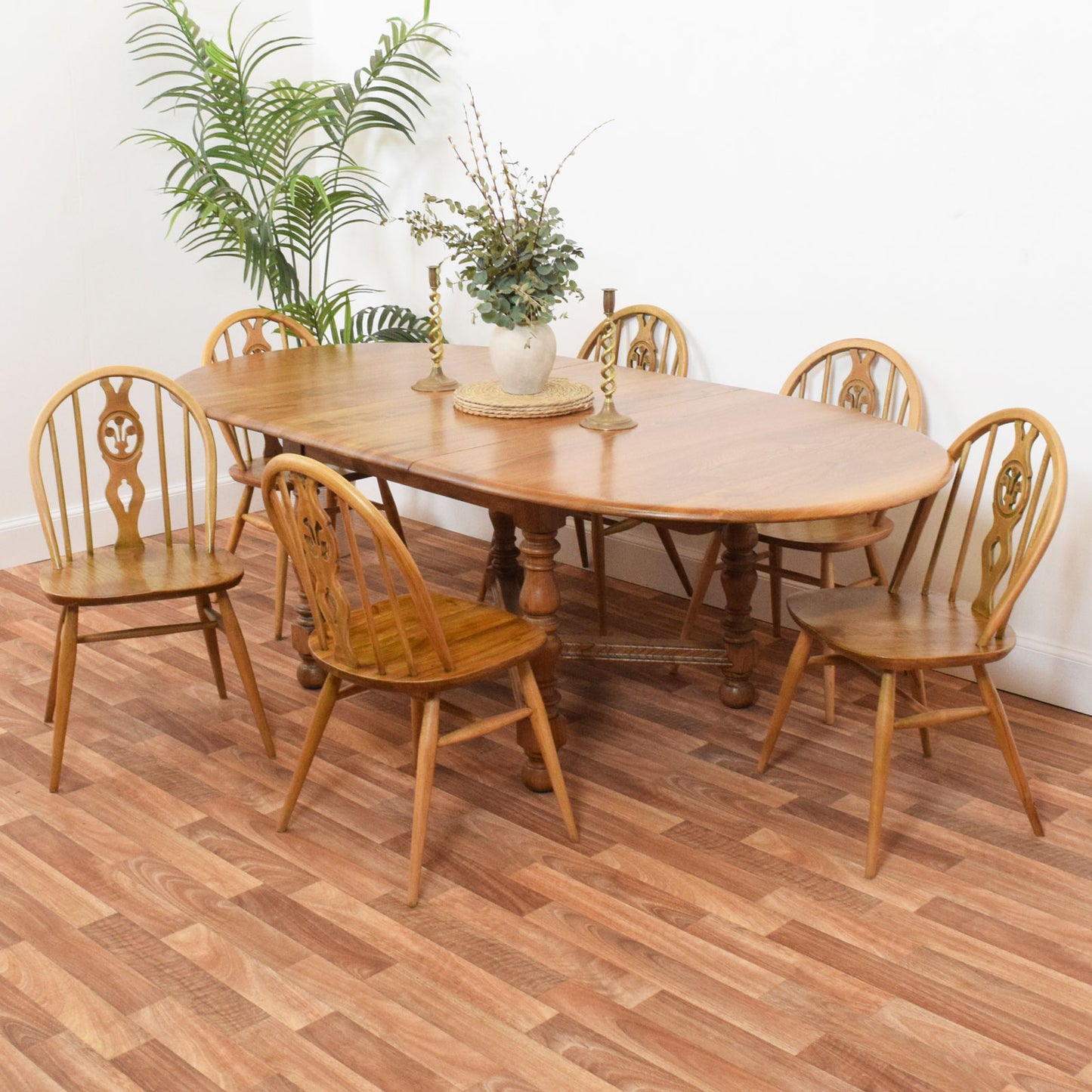 Ercol table and 6 chairs