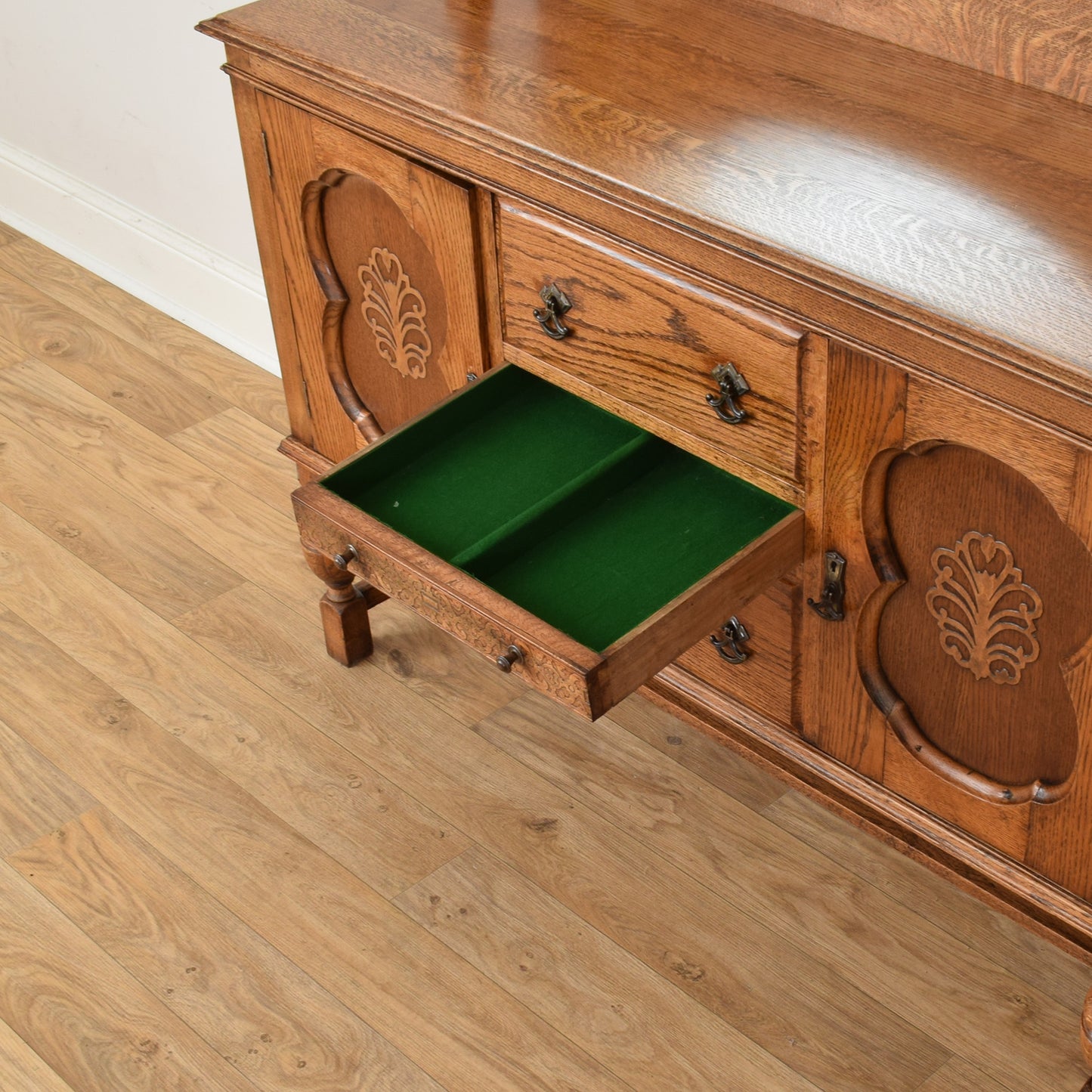 Oak Mirrored Sideboard