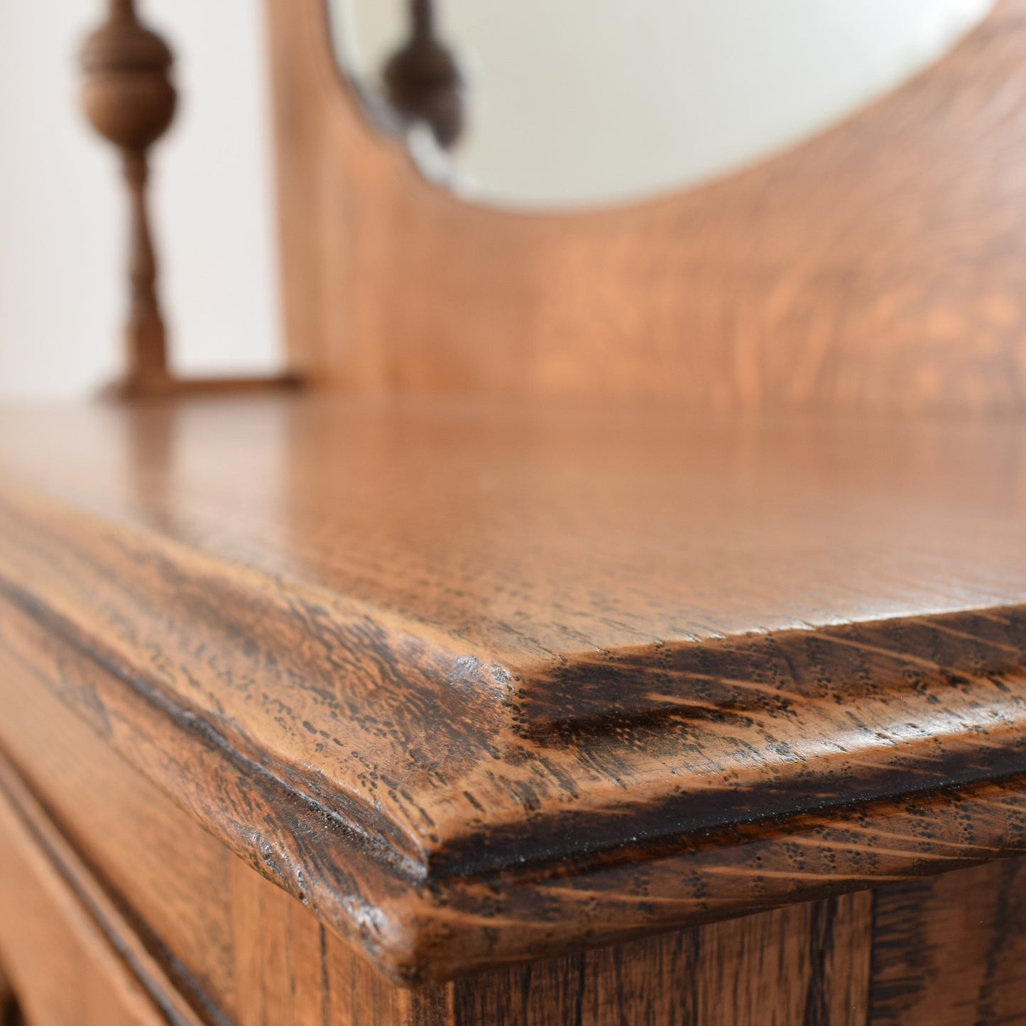 Oak Mirrored Sideboard