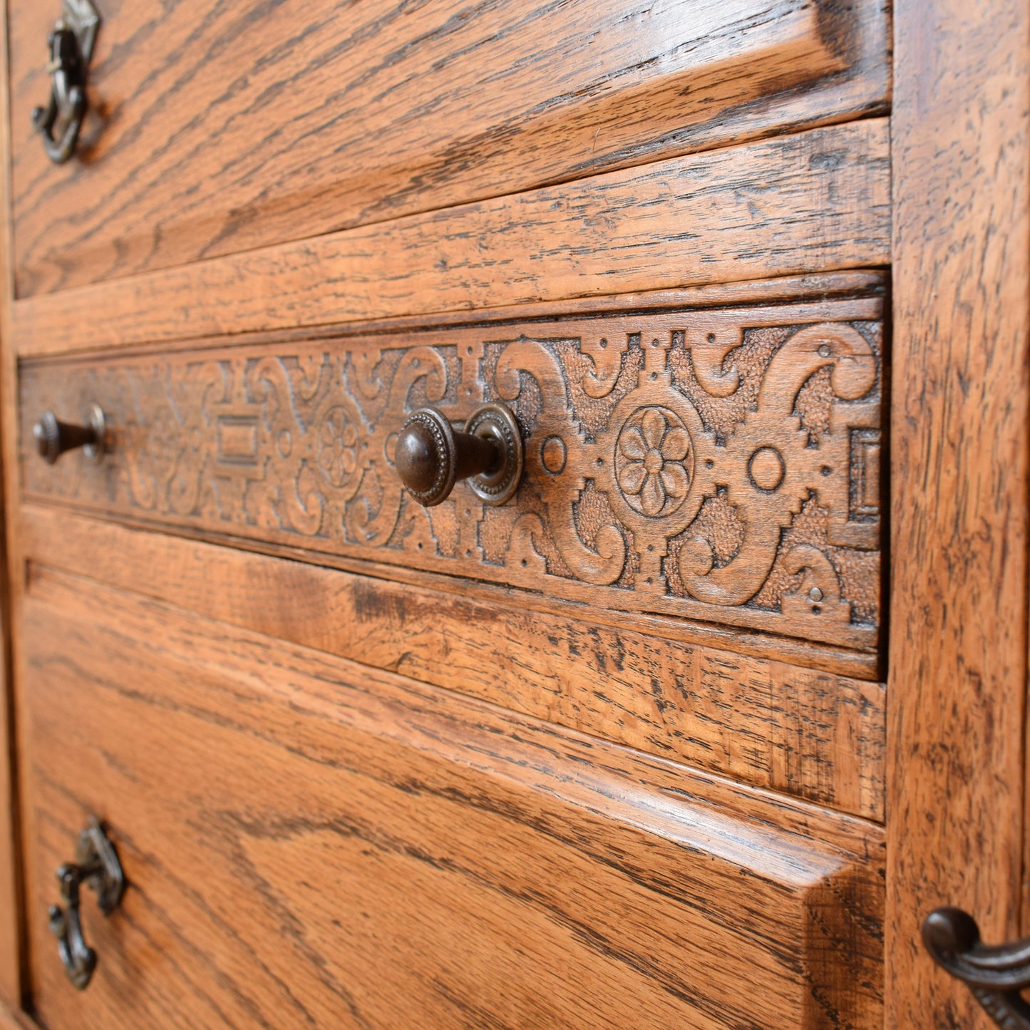 Oak Mirrored Sideboard