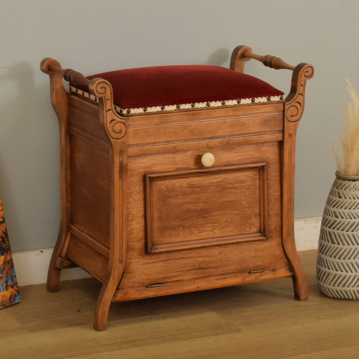 Restored Oak Piano Stool