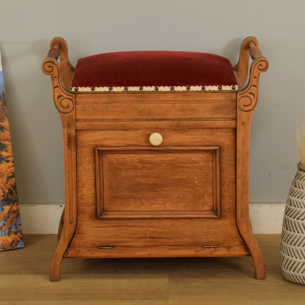 Restored Oak Piano Stool
