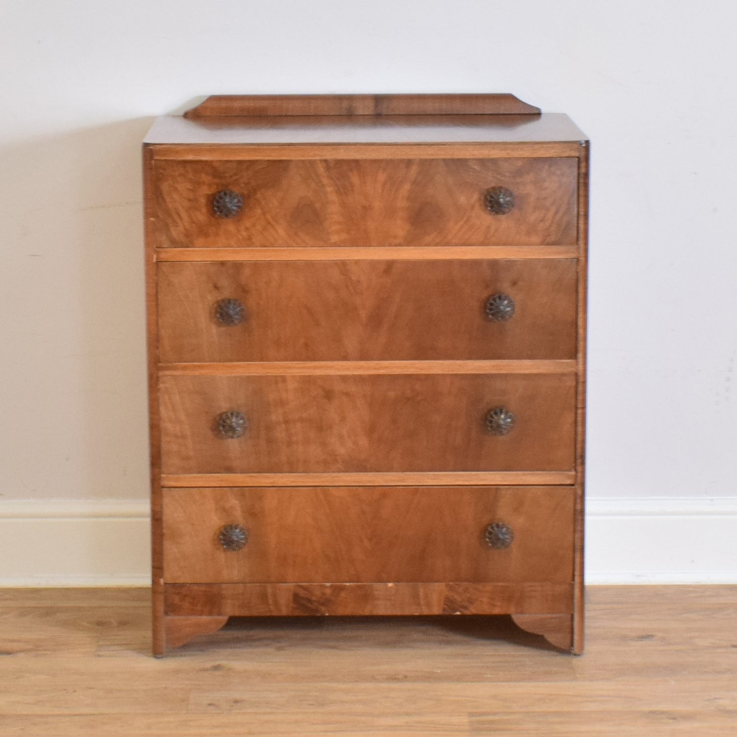 Walnut Veneer Chest Of Drawers