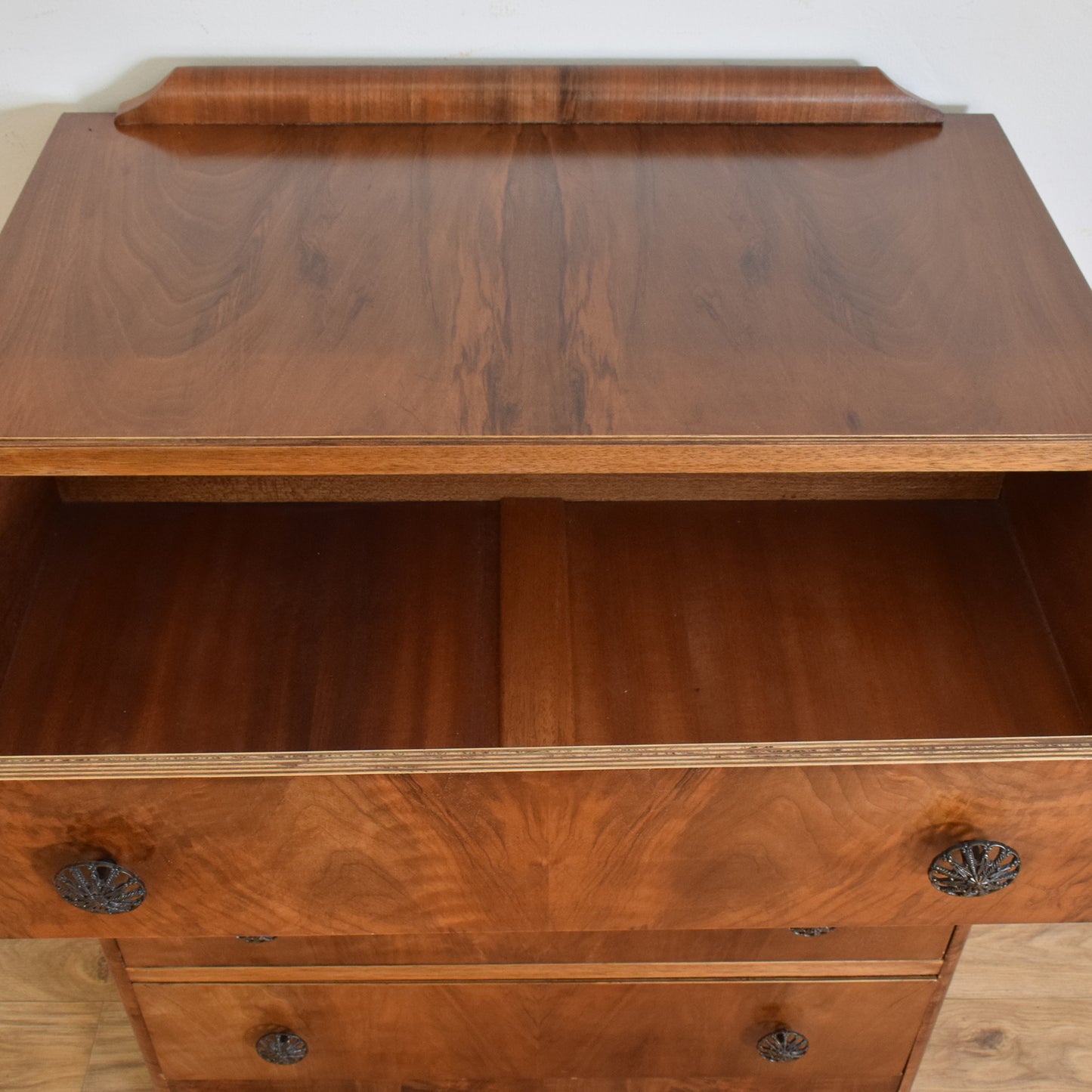 Walnut Veneer Chest Of Drawers