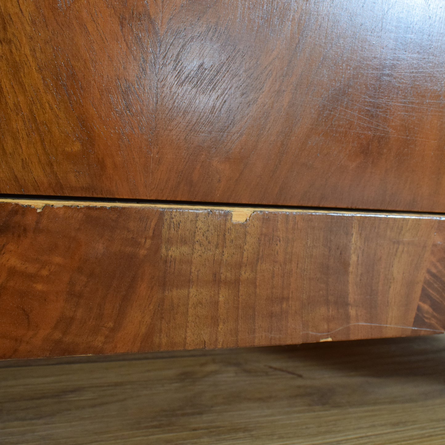 Walnut Veneer Chest Of Drawers