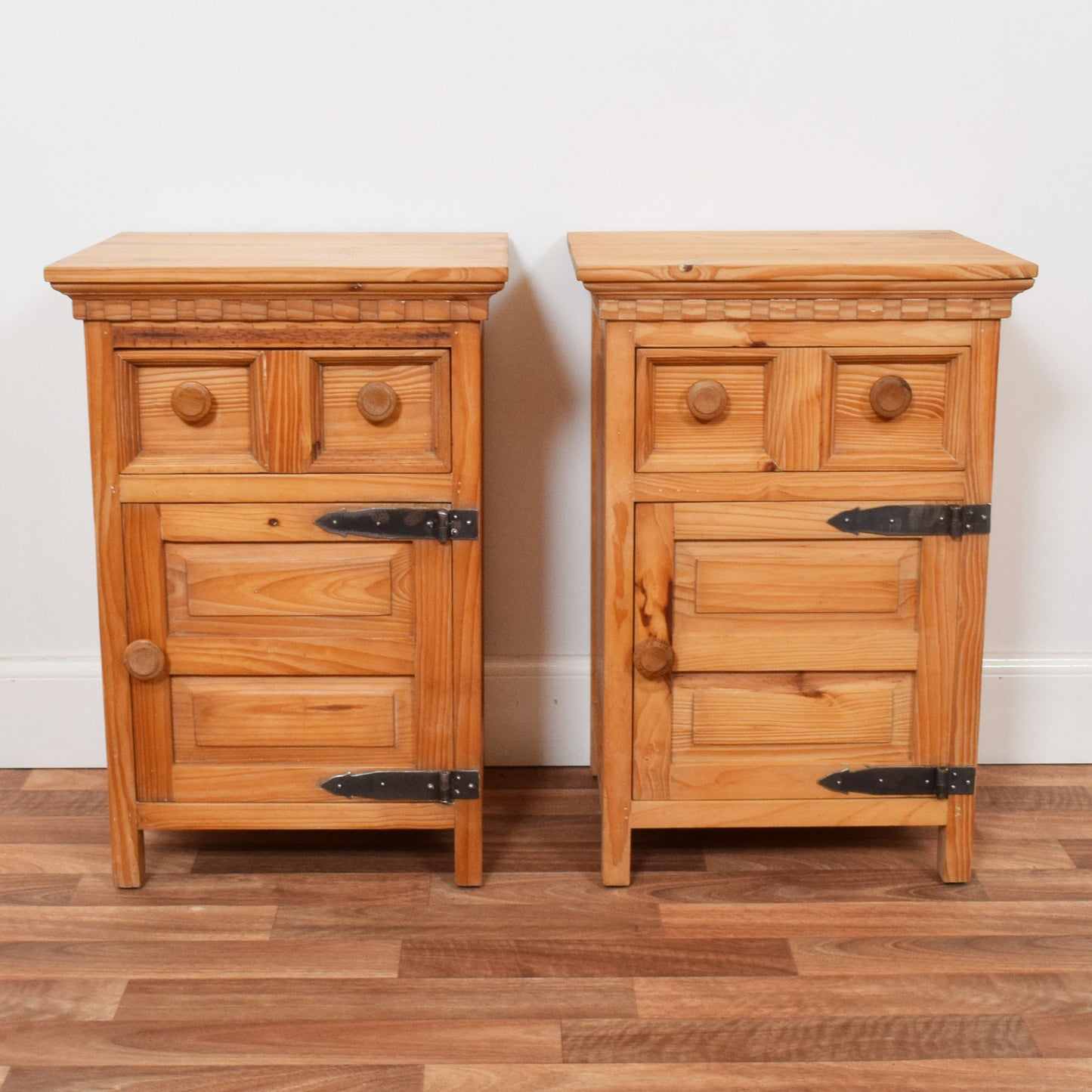 Pair of Rustic Pine Bedsides