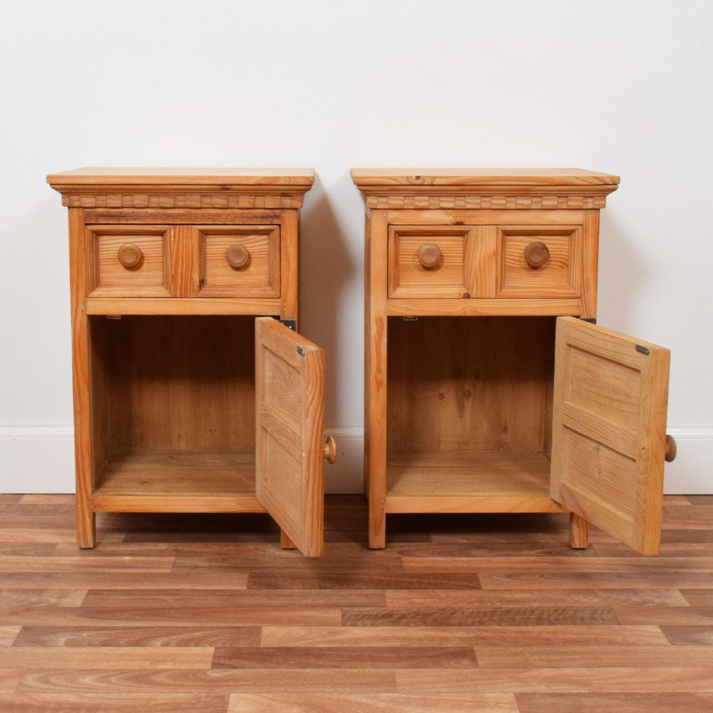 Pair of Rustic Pine Bedsides