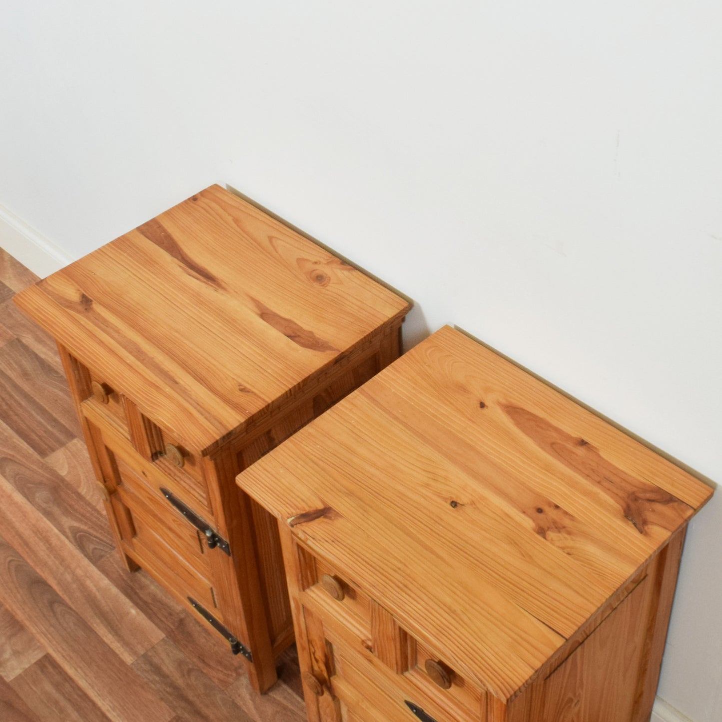 Pair of Rustic Pine Bedsides