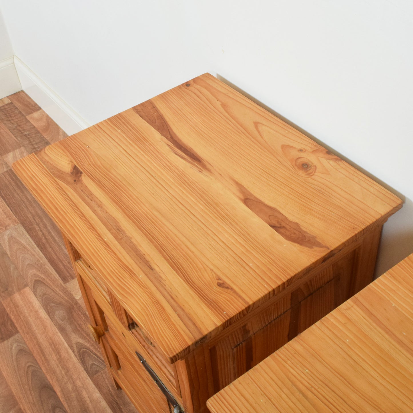 Pair of Rustic Pine Bedsides