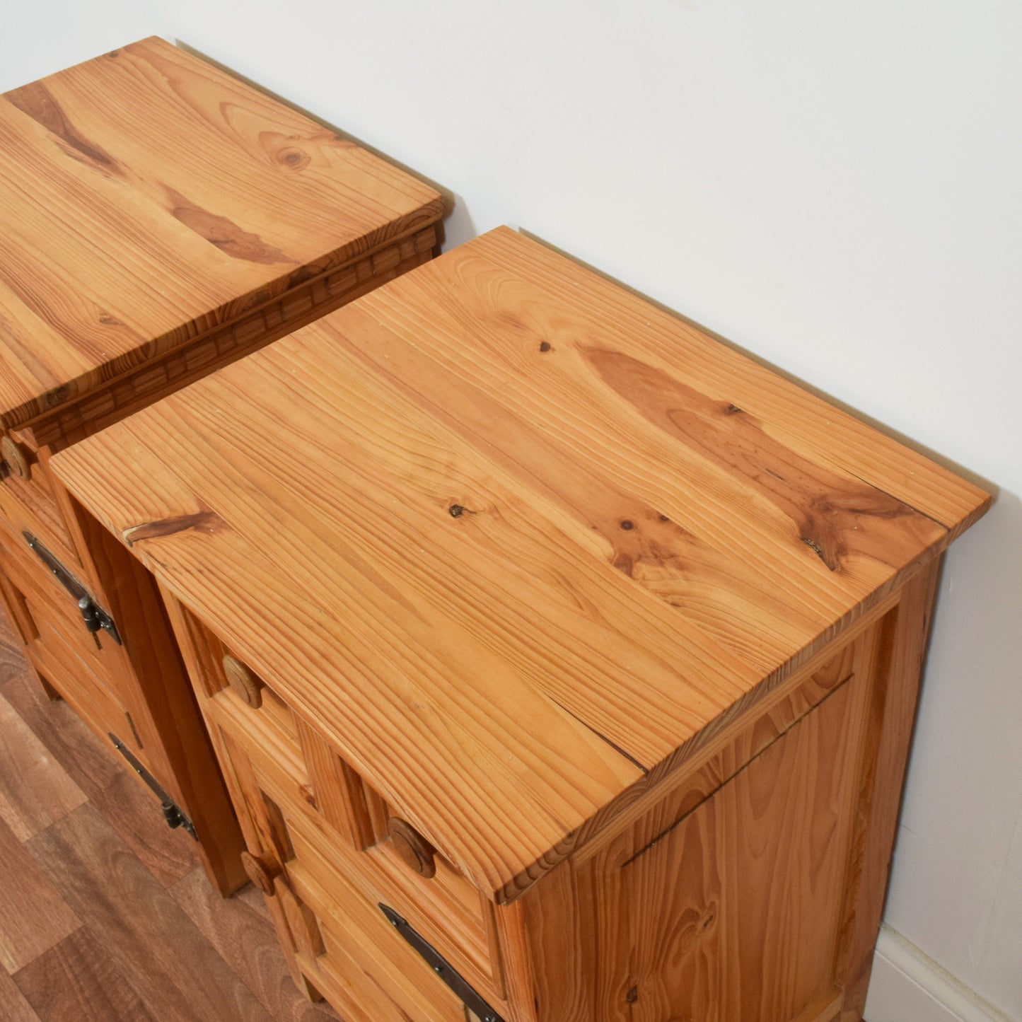 Pair of Rustic Pine Bedsides