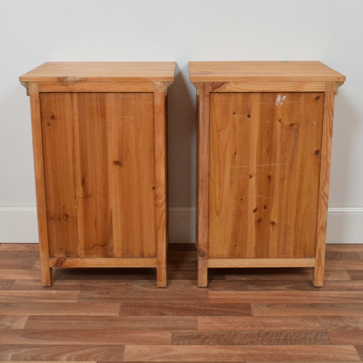 Pair of Rustic Pine Bedsides