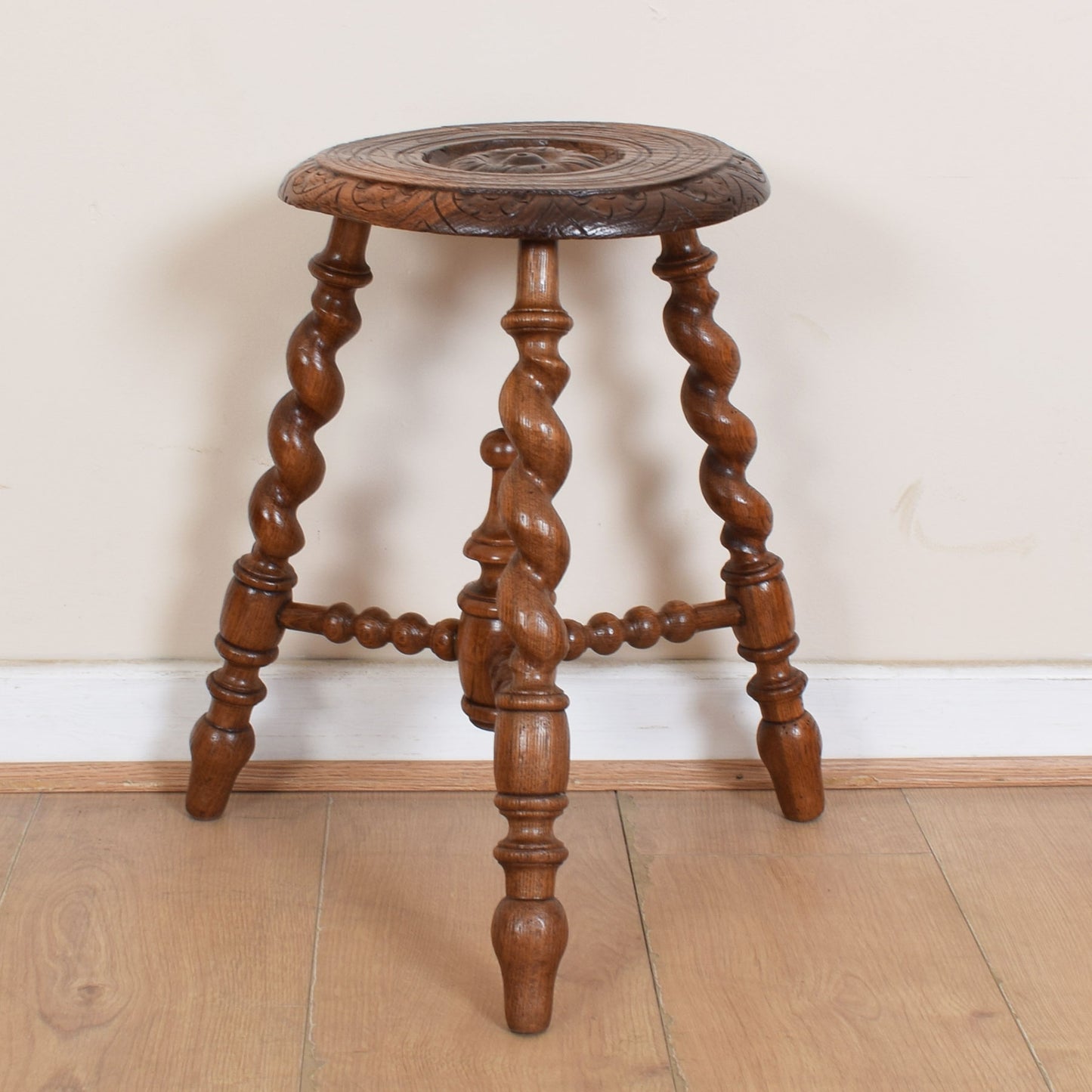Carved Barley Twist Side Table